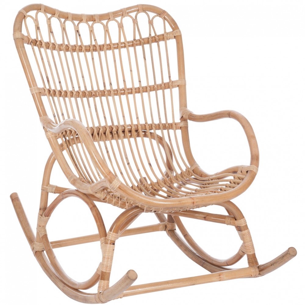 rocking chair rattan natural emob