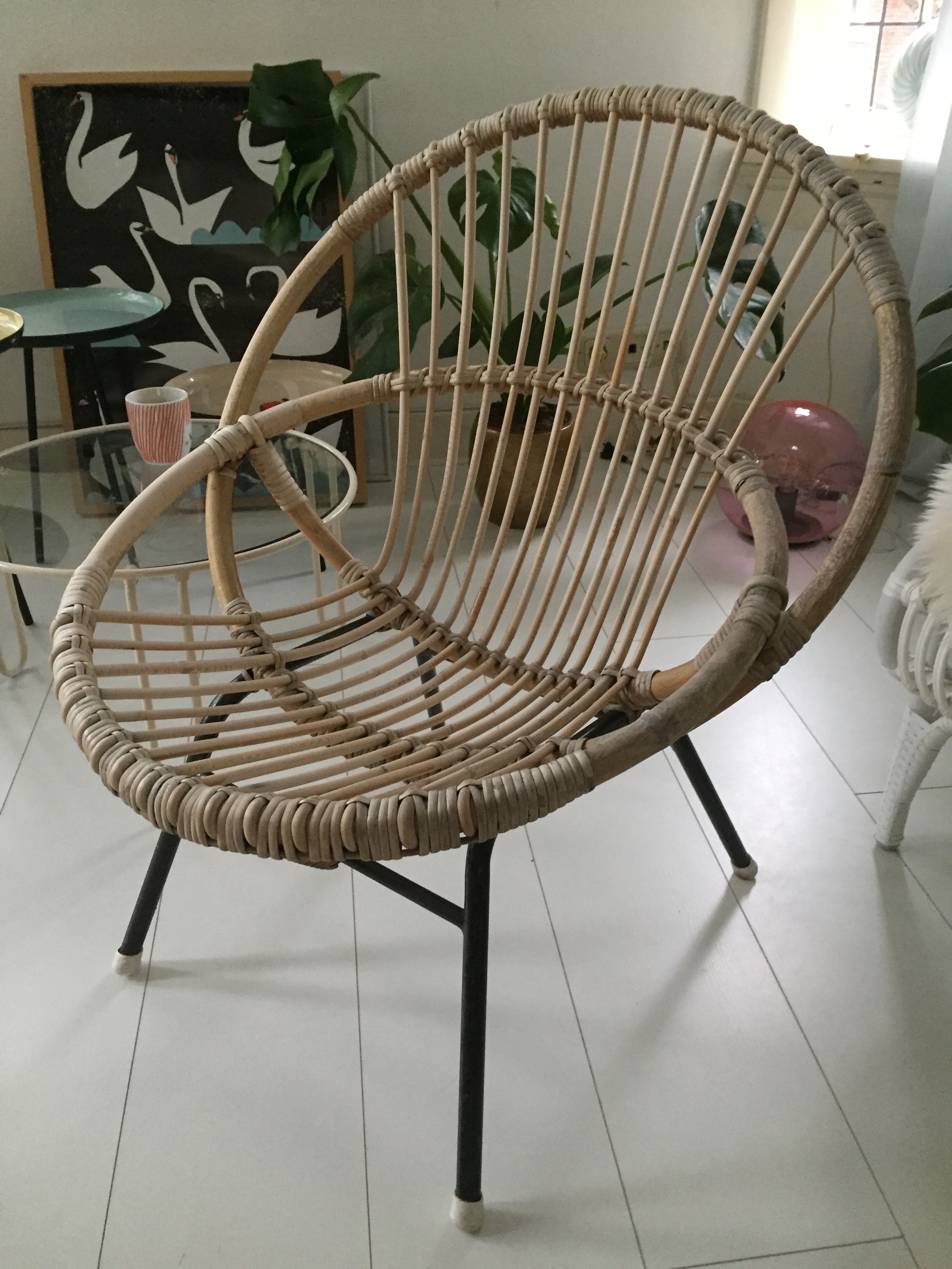 Rotan stoeltje in de over Keeponstyling