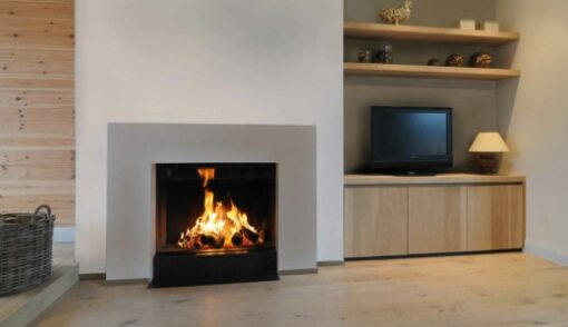 wood fireplace